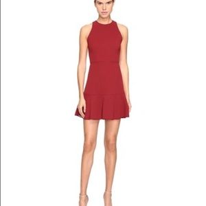 THEORY Felicitina Bonded Double Crepe Dress In Black Cherry